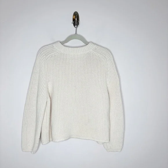 Ozma Elia Crewneck Organic Cotton Chunky Sweater Ecru